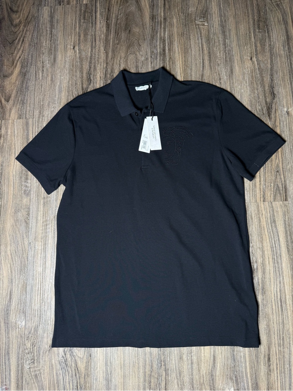 Versace black polo shirt with Medusa embroidery Size L #luxury #medusa